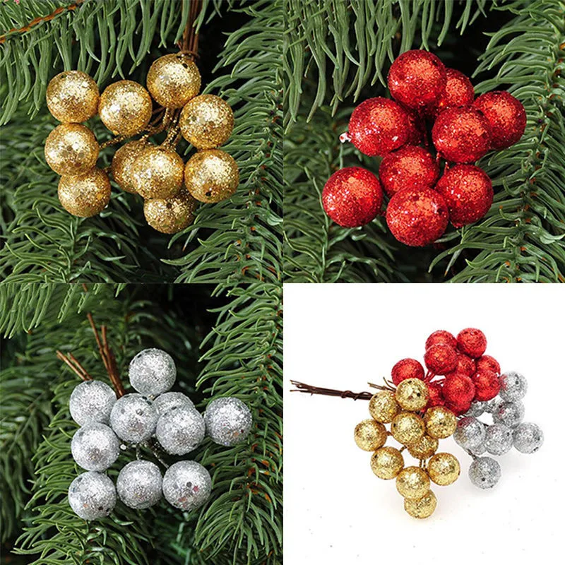 

Елочные подвесные шары, красные, серебряные, золотые подвесные шарики, подвесные украшения для вечерние, 10 шт./лот
