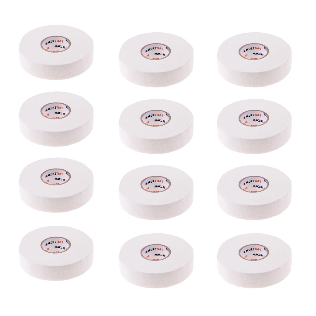 12 рулонов хоккейной ленты белая клейкая лента 1 ''X25 yds|Хоккей на льду и траве| |