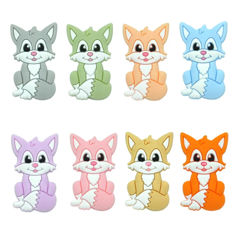 

Wholesale 10Pcs Mini Animal Cat DIY Accessory Chew Rodent DIY Teether Necklace Pacifier Holder