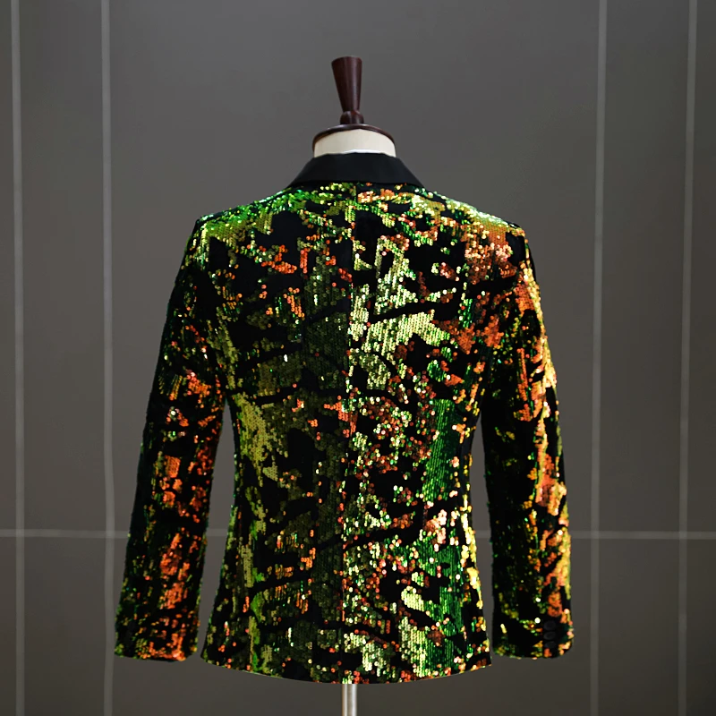 4-цветный бархатный смокинг с блестками и мужской костюм певицы сценический