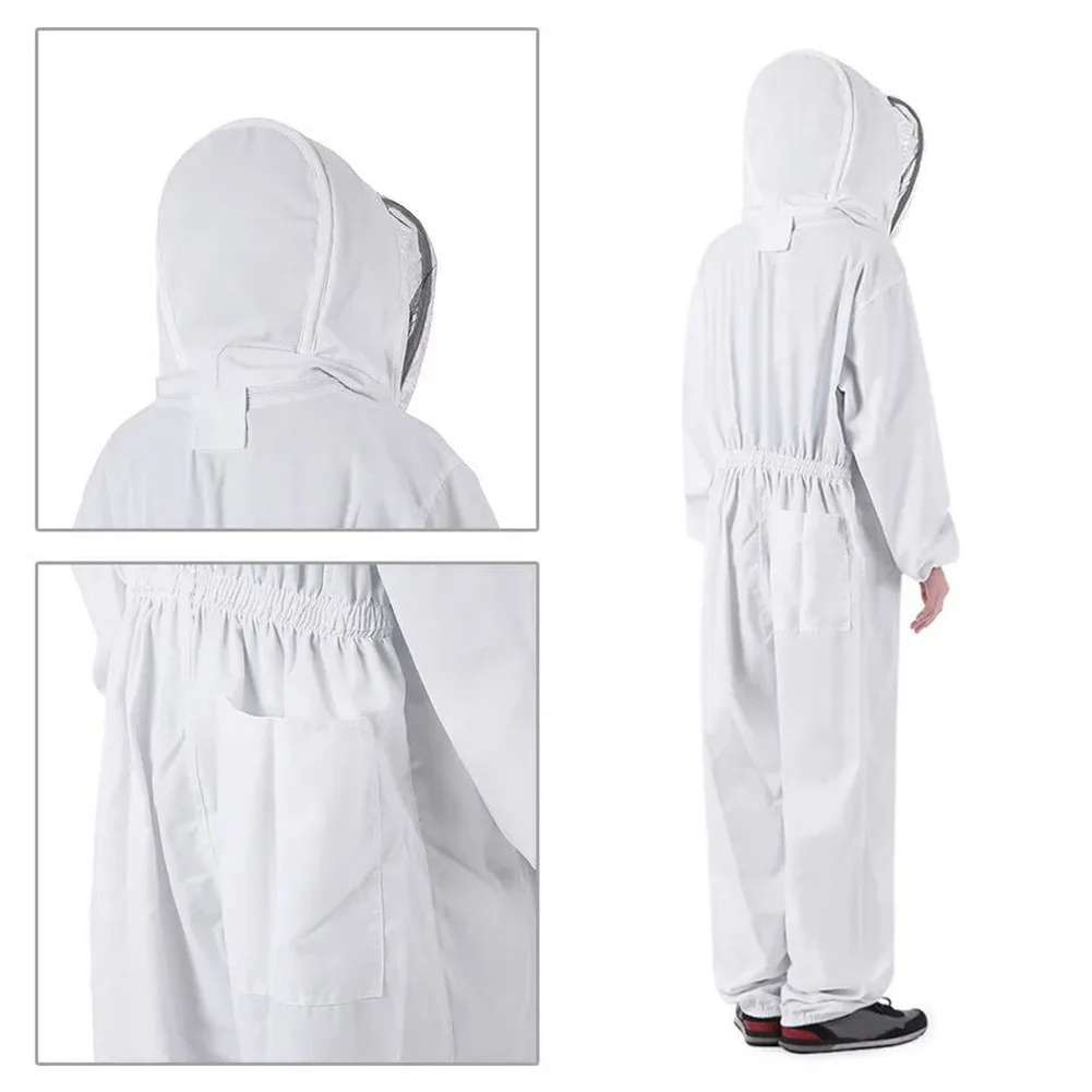 

Professional Full Body Beekeeping Suit Anti-bee Veil Hood Hat Siamese Clothing Beekeeper Equipment