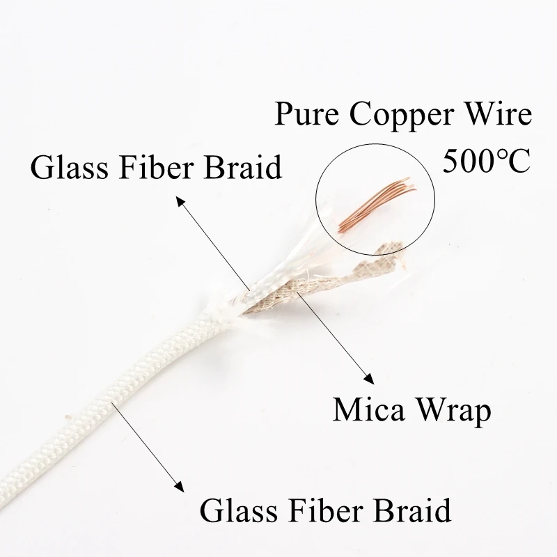 1 квадратная слюдяная проволока 17AWG оплетка из стекловолокна лента оберточная 500