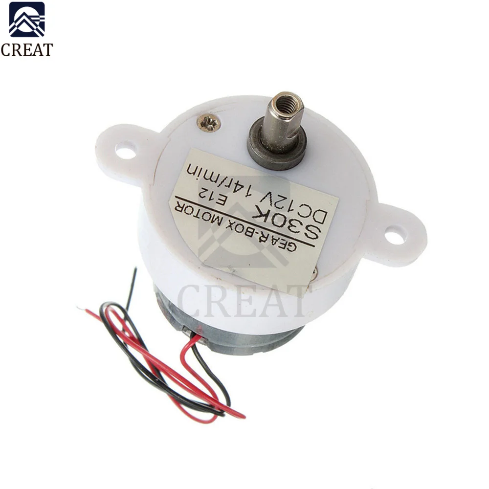 DC 12V 14RPM 2 Wires High Torque Electric Geared Box S30K Reduction Motor Diy Electronic | Электронные компоненты и