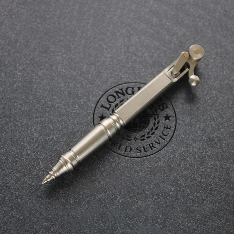 Online Retro Stainless Steel Mekanis Pena Tanda Tangan Gun Laws Taktis Gel Pena