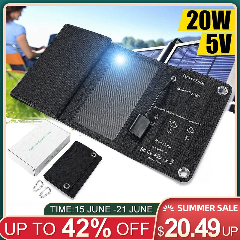 Порт Kinco складной водонепроницаемый 20 Вт 5 В|Солнечные элементы| |