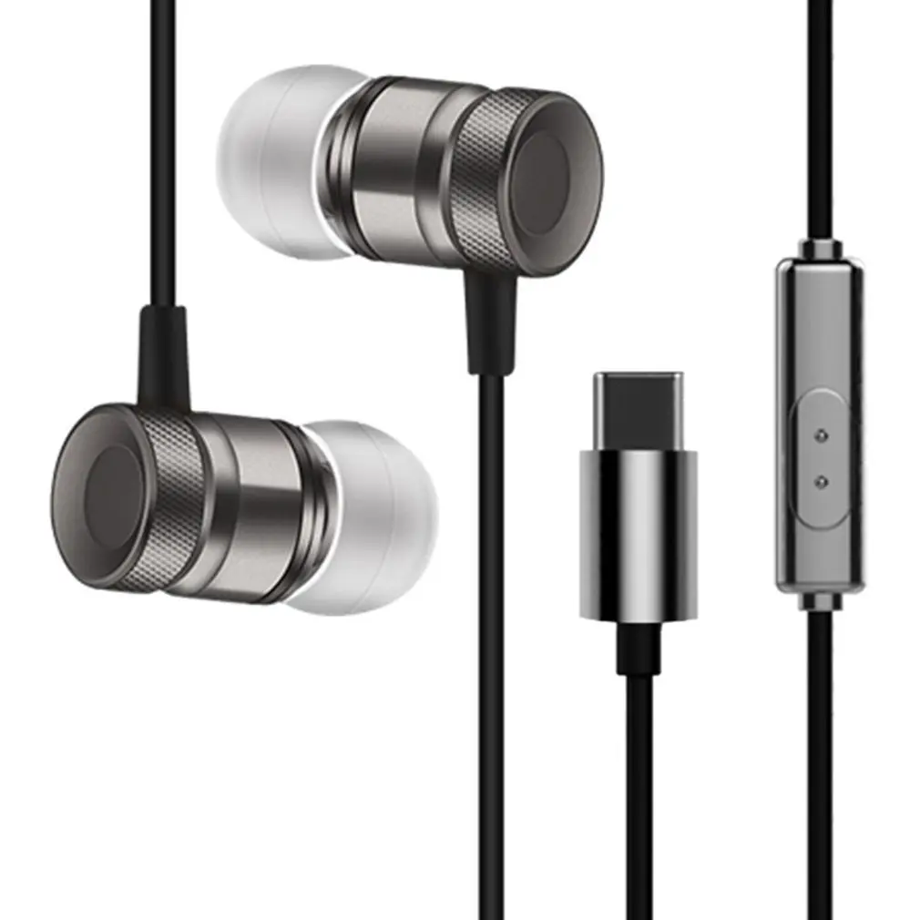 

USB Type-C In-Ear Metal Earphone Wired Headset with Mic Stereo Hansfree Call Type-C Digital Earphone Earbuds for Letv