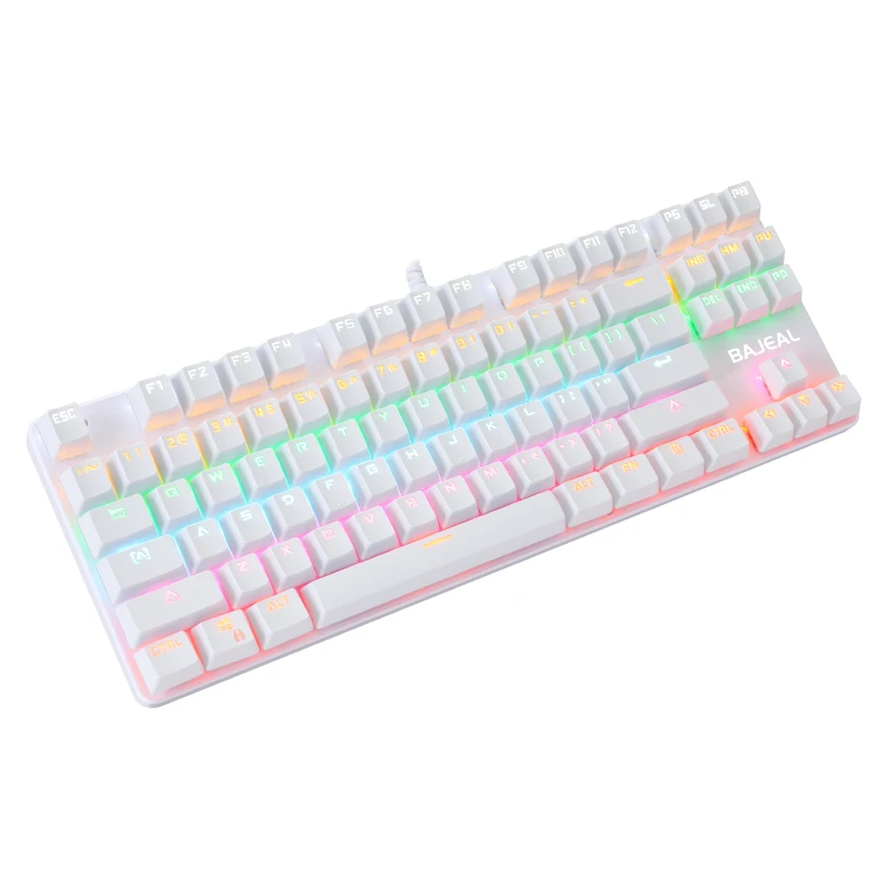 

For Pc Gamer Gaming Teclado Mecanico Bluetooth-compatible 2 color 87-key Green Axis Mechanical Keyboard USB Gaming Keyboard