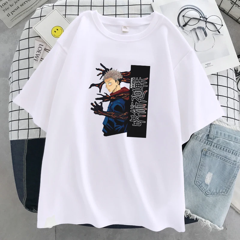 

Футболка женская с аниме принтом юдзютсу кайсена итадора Юдзи, летние топы, распродажа, забавная дышащая мягкая футболка с коротким рукавом