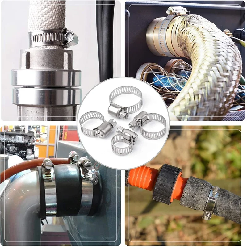 

Hose Clamp Combination 304 Stainless Steel Hose Clamp with Wrench, Fuel Pipe Clamp Is Suitable for Pipeline Automotive