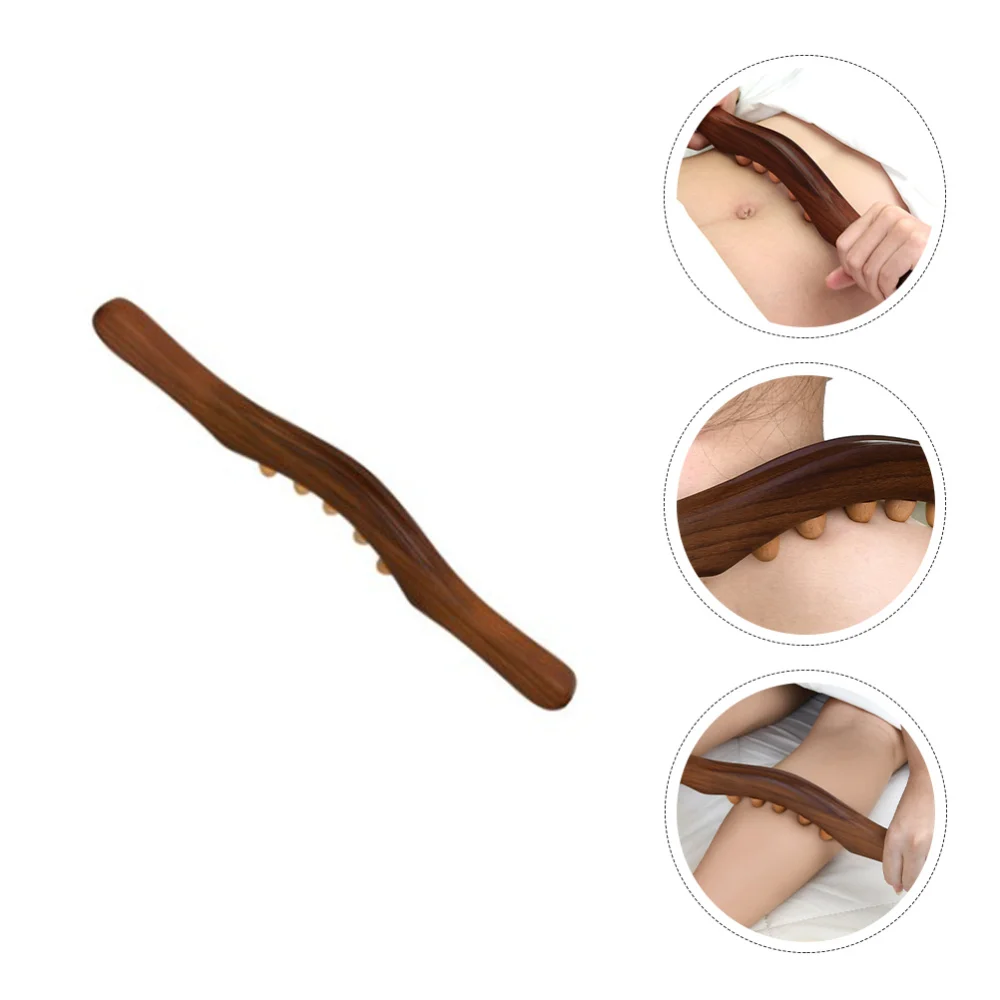 

1pc Wooden Therapy Tool Upgrade Body Roller Stick (Coffee)