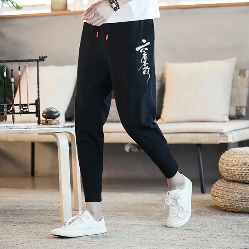 

Free shipping plus size 7xl 8XL 52 54 mens hip hop Linen pants military men casual Ankle-Length Pants trousers Chinese style