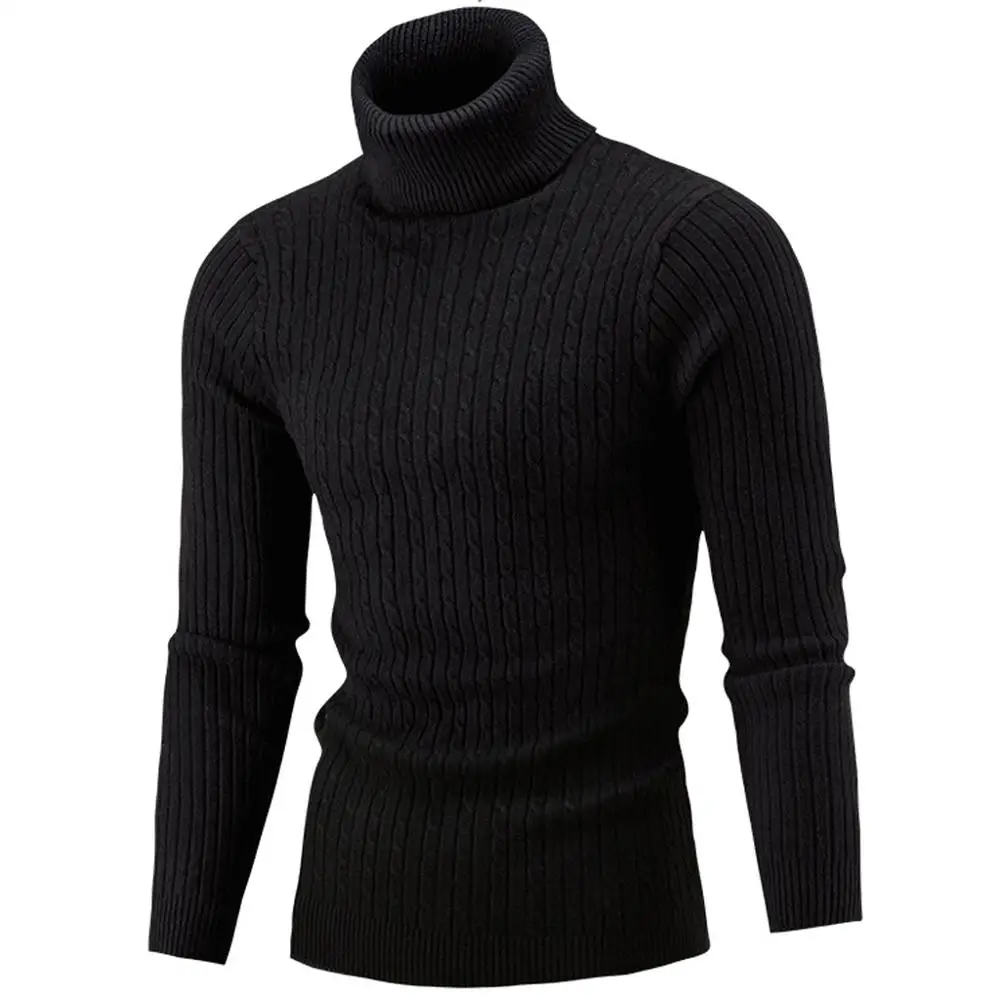 Pull Homme 2019 зимний теплый хлопковый пуловер с длинными рукавами и высоким