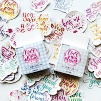 46pcspack cute colorful english love stickers diy decorative scrapbooking diary album decor stick label stationery kids gift