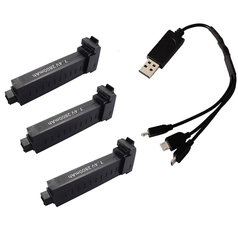 Navy Blue 7,4 V 2800mAh Lipo аккумулятор+ зарядное устройство для SG906 gps четырехосный Квадрокоптер запасные части 7,4 v RC камера Дрон с перезаряжаемым аккумулятором батарея - Цвет: Navy Blue