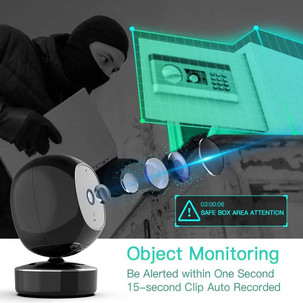 Камера видеонаблюдения SimCam AI водонепроницаемая IP54 с функцией распознавания лица