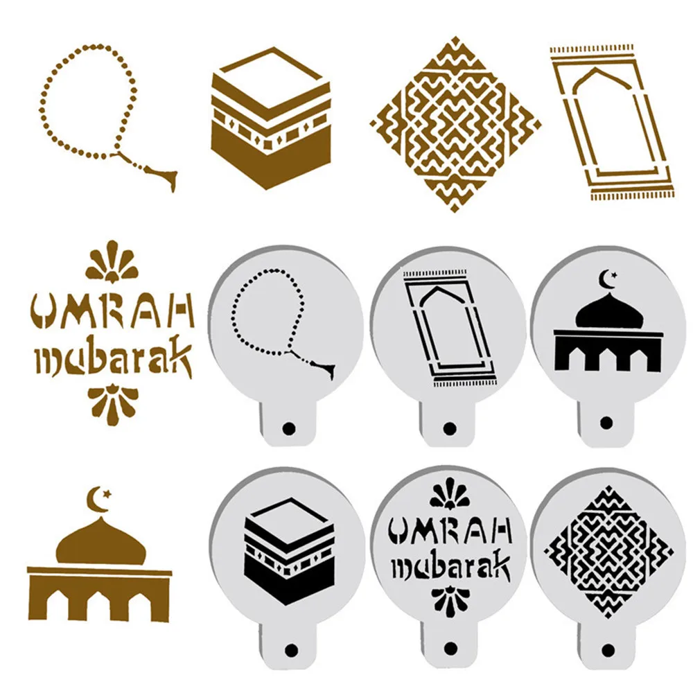 Трафареты для кофе в форме мечети ИД Мубарак 6 шт./компл. трафареты вырезания