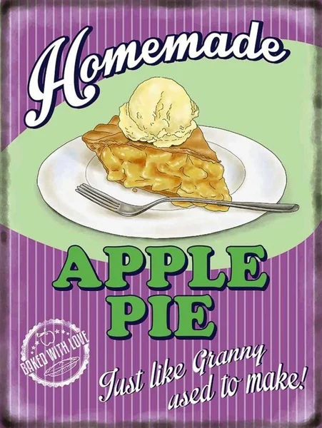

METAL VINTAGE RETRO Homemade Apple Pie TIN SIGN WALL PLAQUE