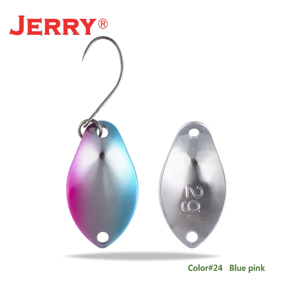 blue pink Jerry 2 г 3 г микро форели ложки сверхлегкие латунные рыболовные ложки один крючок Пресноводные металлические приманки зона окуня для ловли щуки pesca - Цвет: blue pink