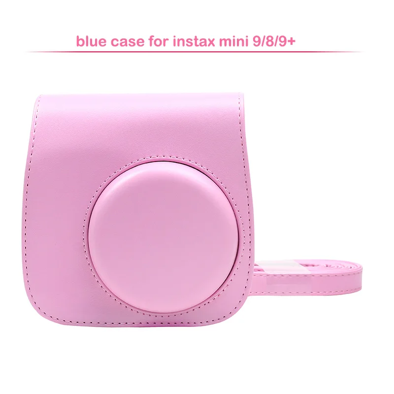Качественный чехол из искусственной кожи для камеры Fujifilm Instax Mini 9 Mini 8, 5 цветов, защитная сумка с плечевым ремнем - Цвет: Pink