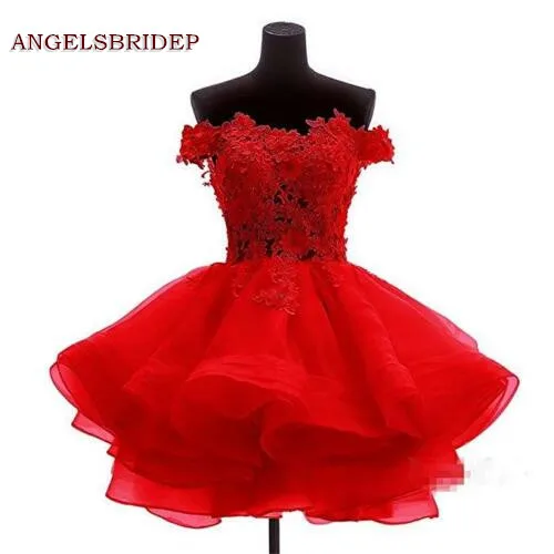 Женское платье с открытыми плечами ANGELSBRIDEP короткое/мини-платье для выпускного
