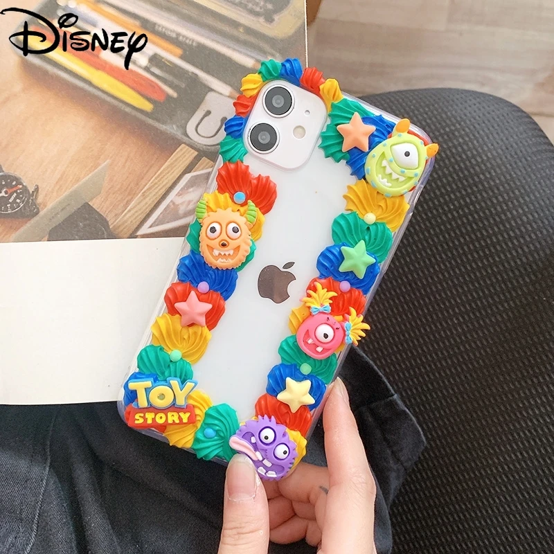 

Disney little monster handmade diy couple creative mobile phone case for iphone 12mini/11promax/12promax/se/xr/7/8p/xs/xsmax/11