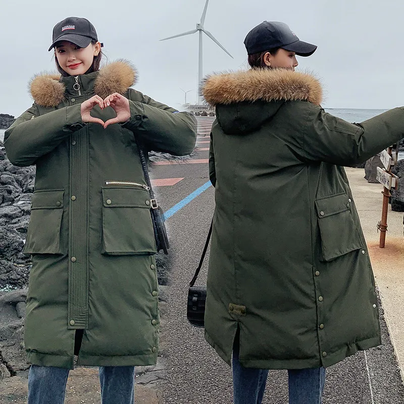 Повседневная теплая Модная длинная парка для женщин 2018 с длинным рукавом