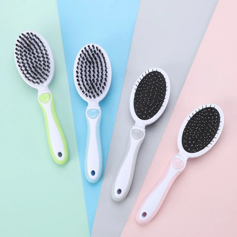 

Dog Combs Stainless Steel Pet Double Side Steel Needle Beauty Comb Massage Air Cushion Hair Removing Grooming Supplies