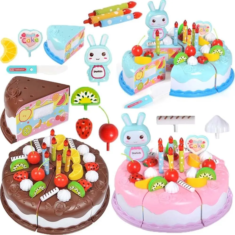 

37pcs DIY Interactive Pretend Play Educational Simulation Food Housework Fruit Cuting Toy Cake Game Birthday Toy Kitchen Toys