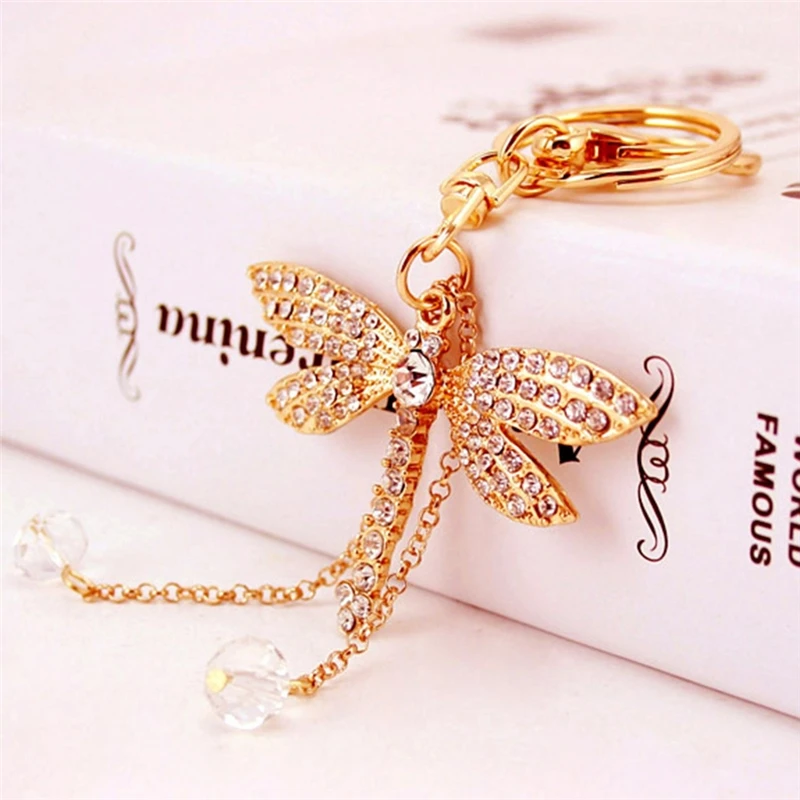 Imixlot новый креативный Модный Стразы Стайлинг брелок кристалл стрекоза кулон