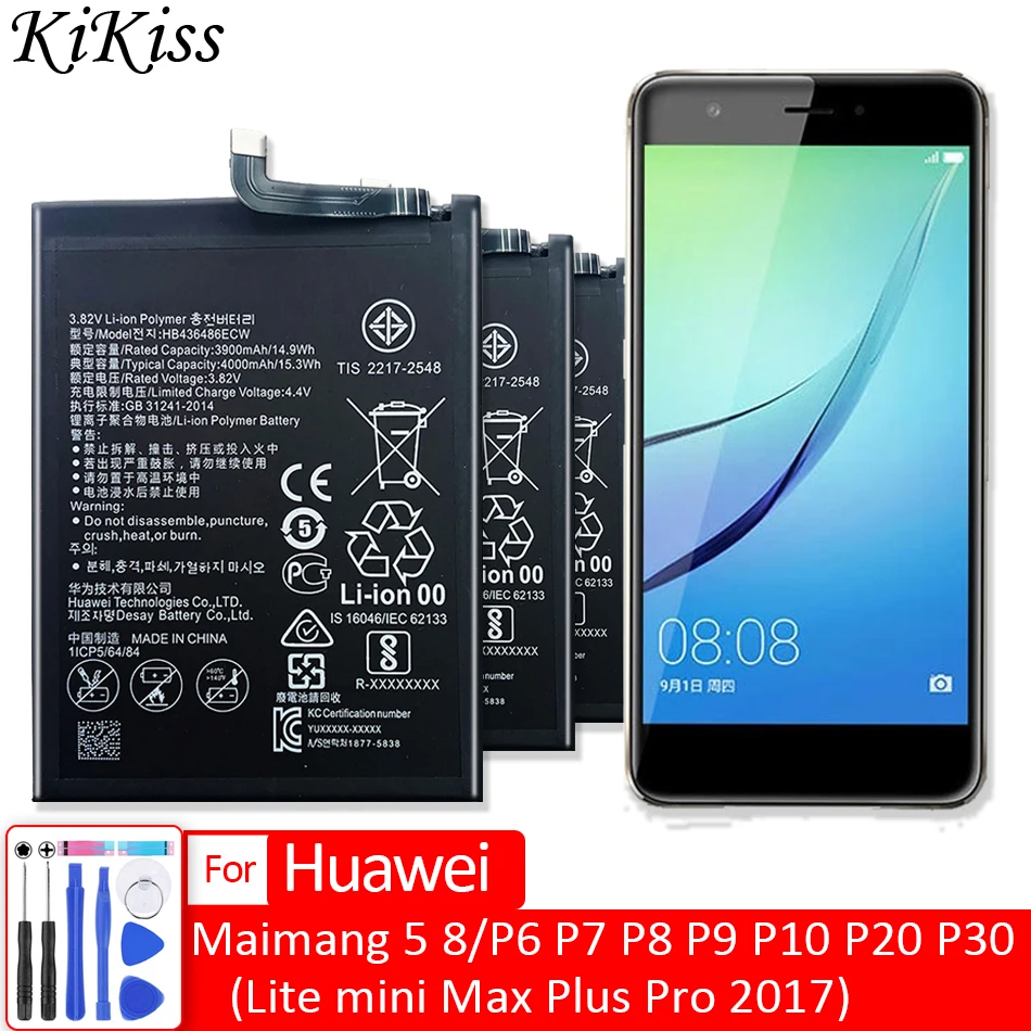 Аккумулятор для Huawei P6 P7 P8 P9 P10 P20 P30 (Lite mini Max Plus Pro 2017)/P6 U06 p6 c00 T00 / Maimang девочек от 5 до 8
