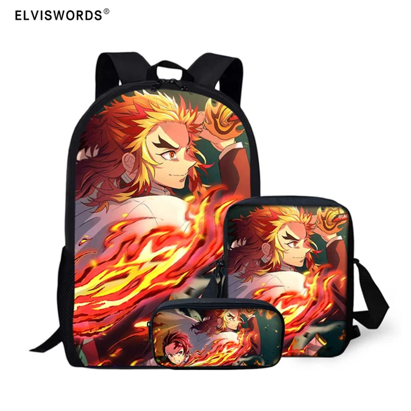 Набор школьных рюкзаков ELVISWORDS с персонажами мультфильмов, сумки на плечо для подростков, школьные ранцы для мальчиков и девочек