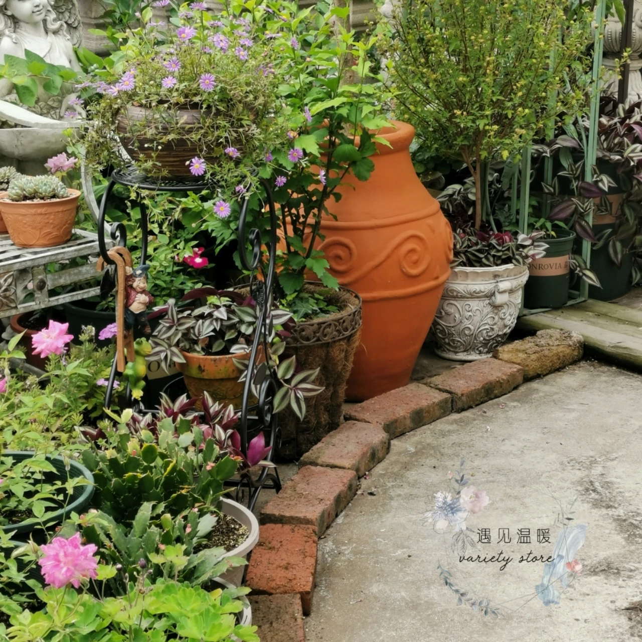 

Wrought iron indoor office home three pot flower stand garden balcony garden plant level decorative flower pot torus