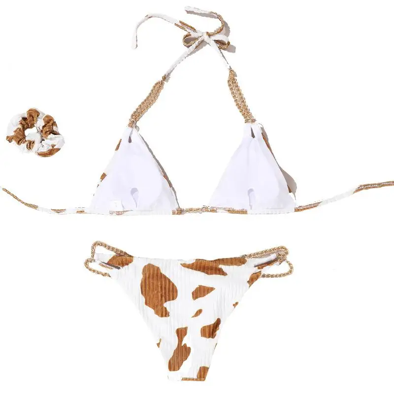 

2021 Sexy Women High Waist Bikini Swimsuit Swimwear Female Leopard Print Thong Brazilian Biquini Bikini Set Bathing Suit Bather