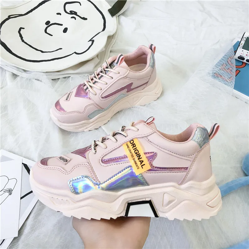 Женские кроссовки на толстой подошве Удобная модная Вулканизированная обувь