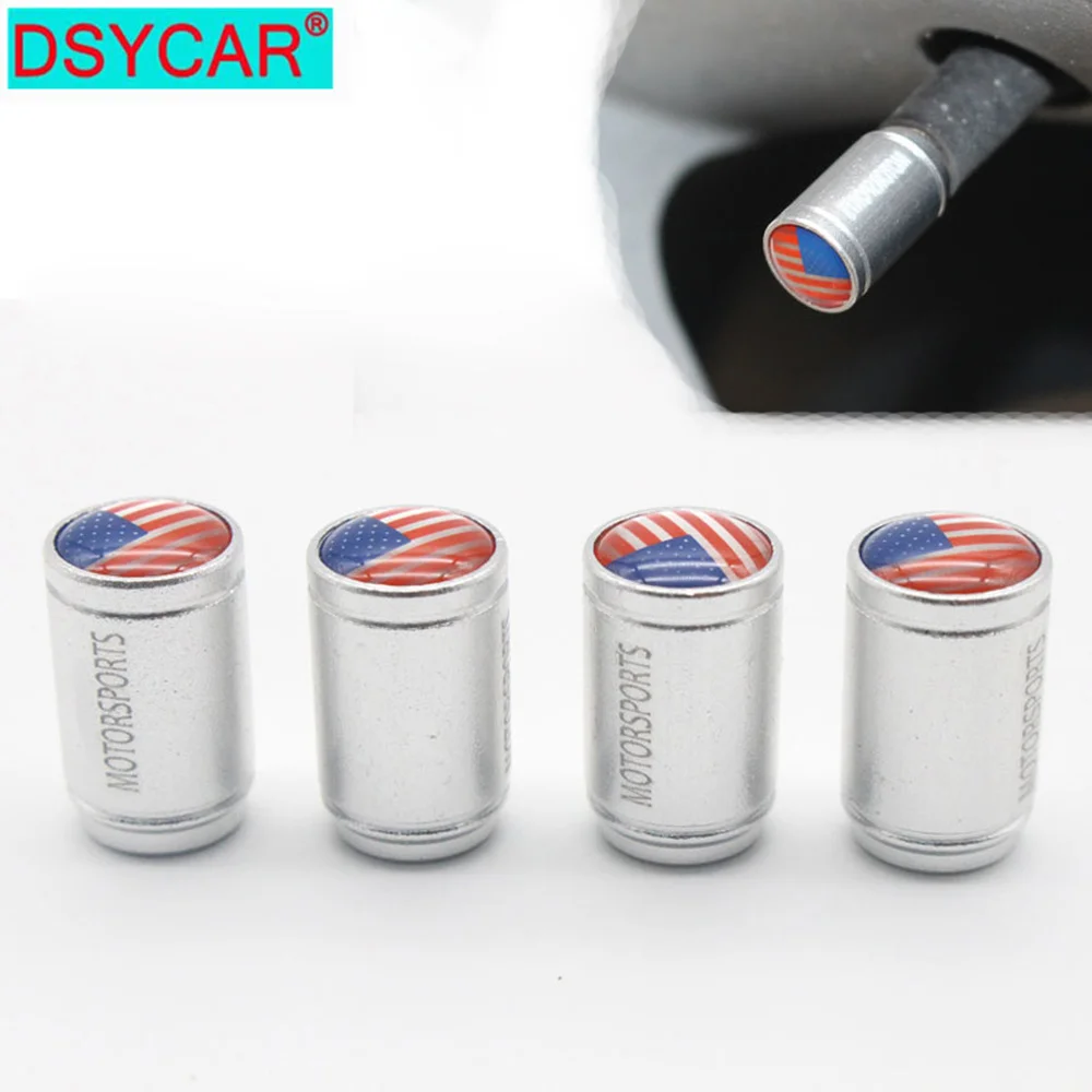 DSYCAR 4 шт./компл. флаг США колпачки на клапаны шин велосипеда пылезащитные Чехлы