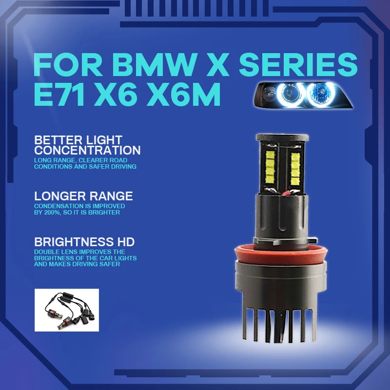 

IP65 White 6000K Ultra Bright High Power 16 LED LED angel eyes light For BMW X Series E71 X6 X6M (Pre-LCI)2008-2011