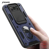 rzants for xiaomi poco x3 nfx poco x3 pro case shockproof 360 rotation ring holder hard casing lens protection military cover