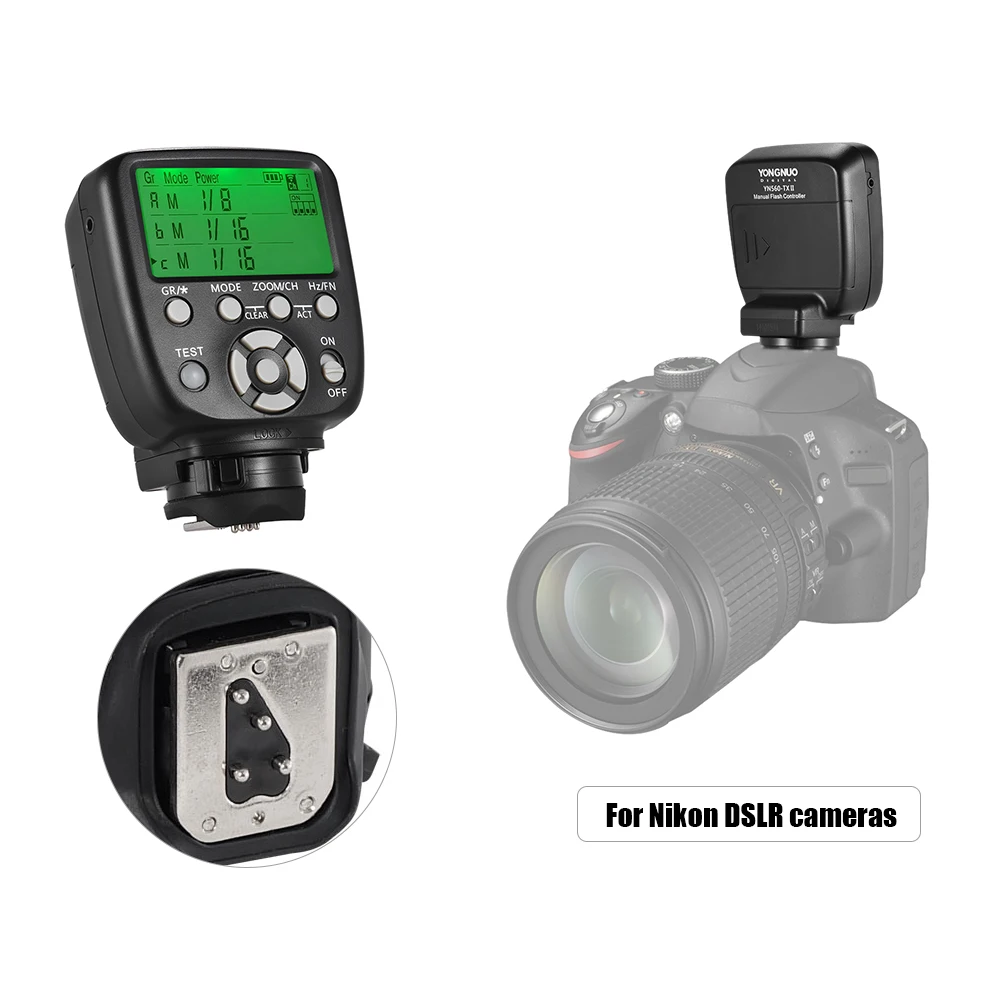 

YONGNUO YN560-TX II ручной триггер для вспышки пульт дистанционного управления ЖК-передатчик для камеры Nikon DSLR для приемника вспышки