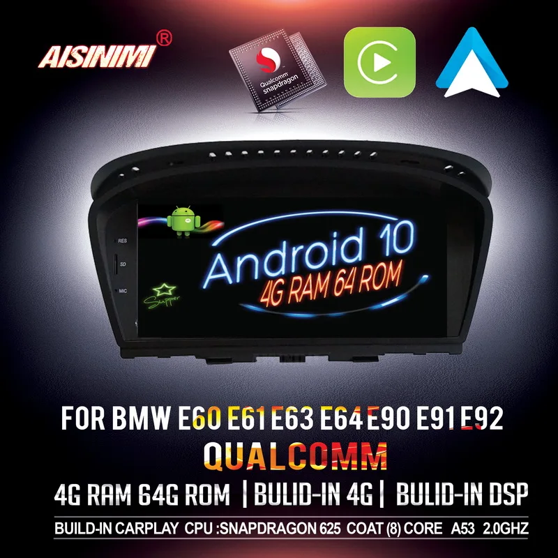 AISINIMI Qualcomm Android 10 автомобильный Dvd плеер для BMW 3 серии E90 E91 E92 M3 5 E60 E61 E63 E64