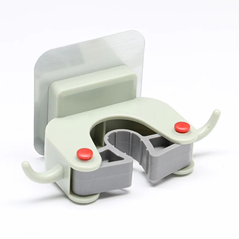 

Настенный органайзер для швабры, 1 шт., зажим с крючком, вешалка для щетки и метлы, домашняя стойка для хранения, настенный крючок для швабры