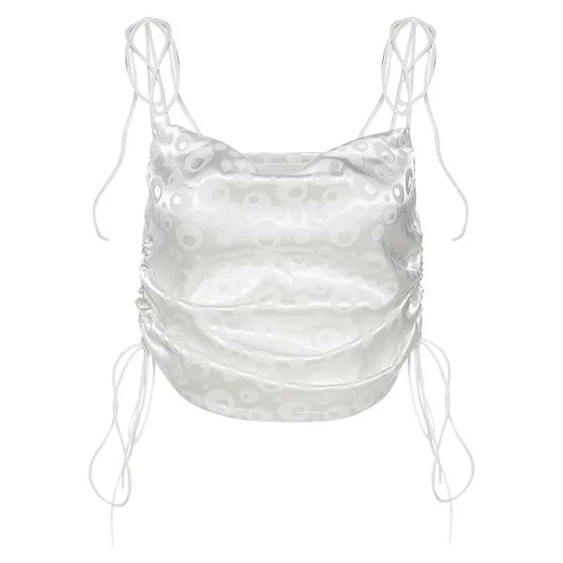 Женский шифоновый укороченный топ белый уличный Повседневный Топ без рукавов