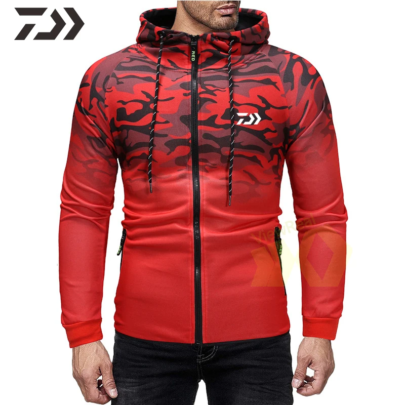 Куртка рыболовная Daiwa мужская толстовка с капюшоном камуфляжная на молнии весна