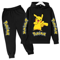 3 14 years pokemon boy clothing set 2021 new casual fashion cartoon active hoodies pant kid children baby kids boy clothing