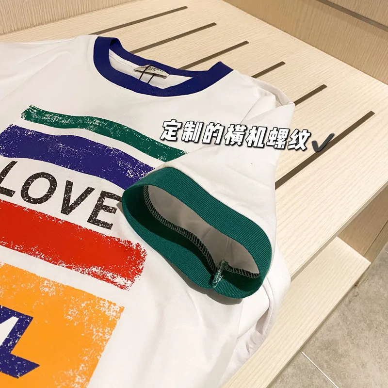 

Women Summer New Luxury Brand Designs O-Neck T-Shirt Female Fashion Letter Print Vintage Short Sleeve Tees Casual Cotton Tops