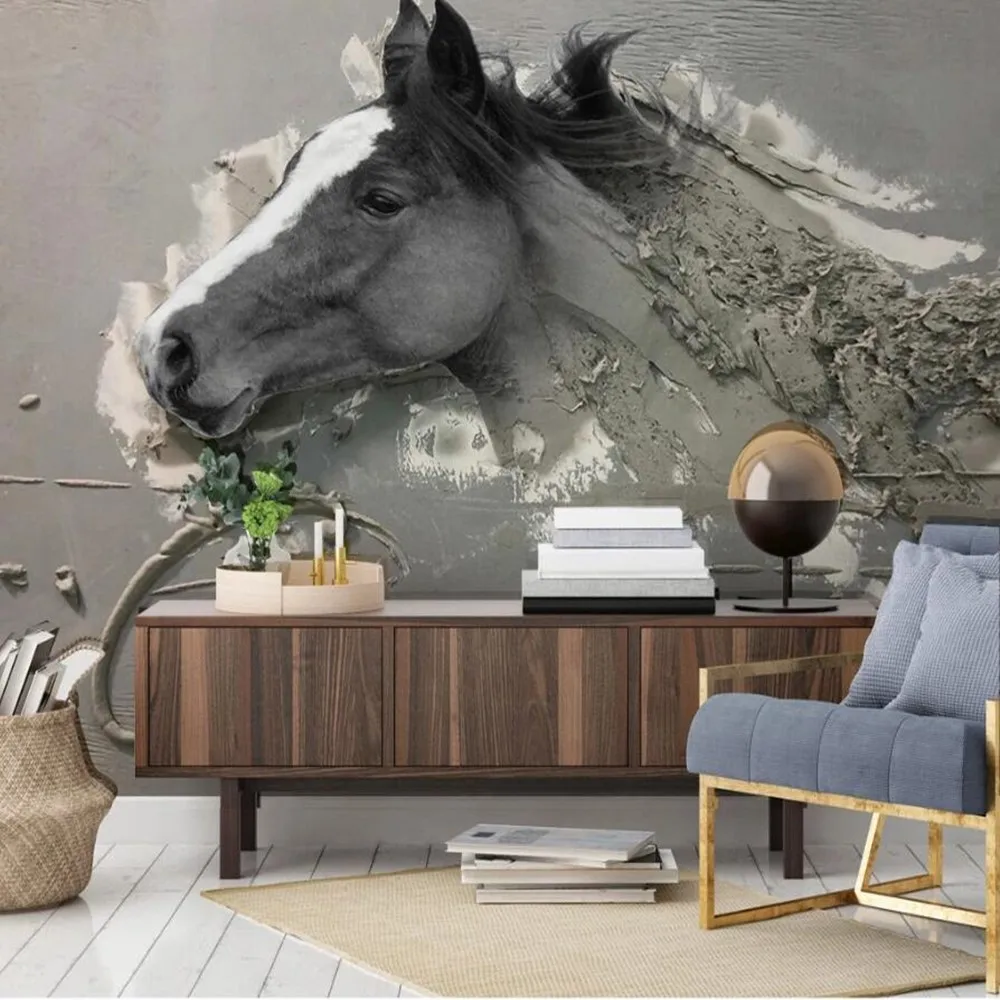 

Milofi custom 3D embossed abstract Junma TV background wallpaper mural