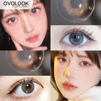ovolook 1 pair 2pcs lenses colored lenses for eyes comestic natural eye color lens beauty contact lenses for eyes yearly use