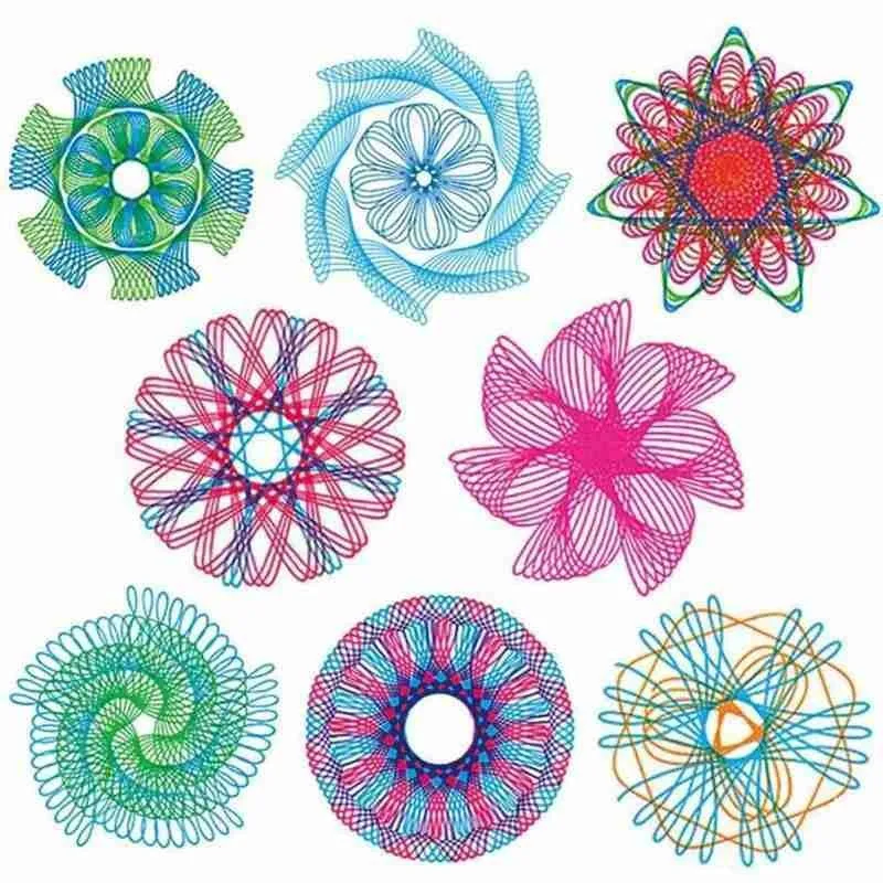 

22/12/10Pcs Spirograph Drawing Toys Template Ruler Spirograph Geometric Rulers Stationery for Student Drawing Board Ruler Random