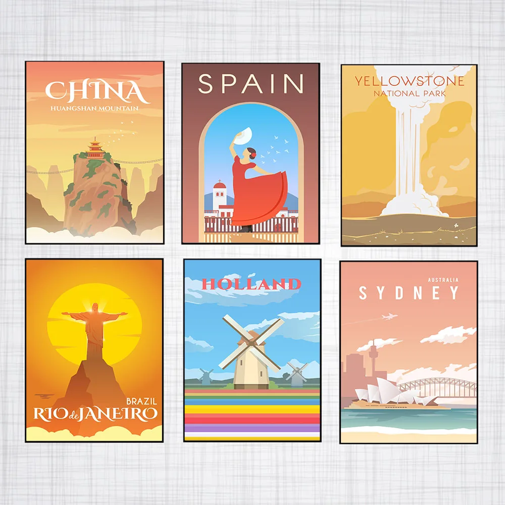 Hd Печать на холсте Живопись Испания Ханой Голландия Китай барбай Сидней