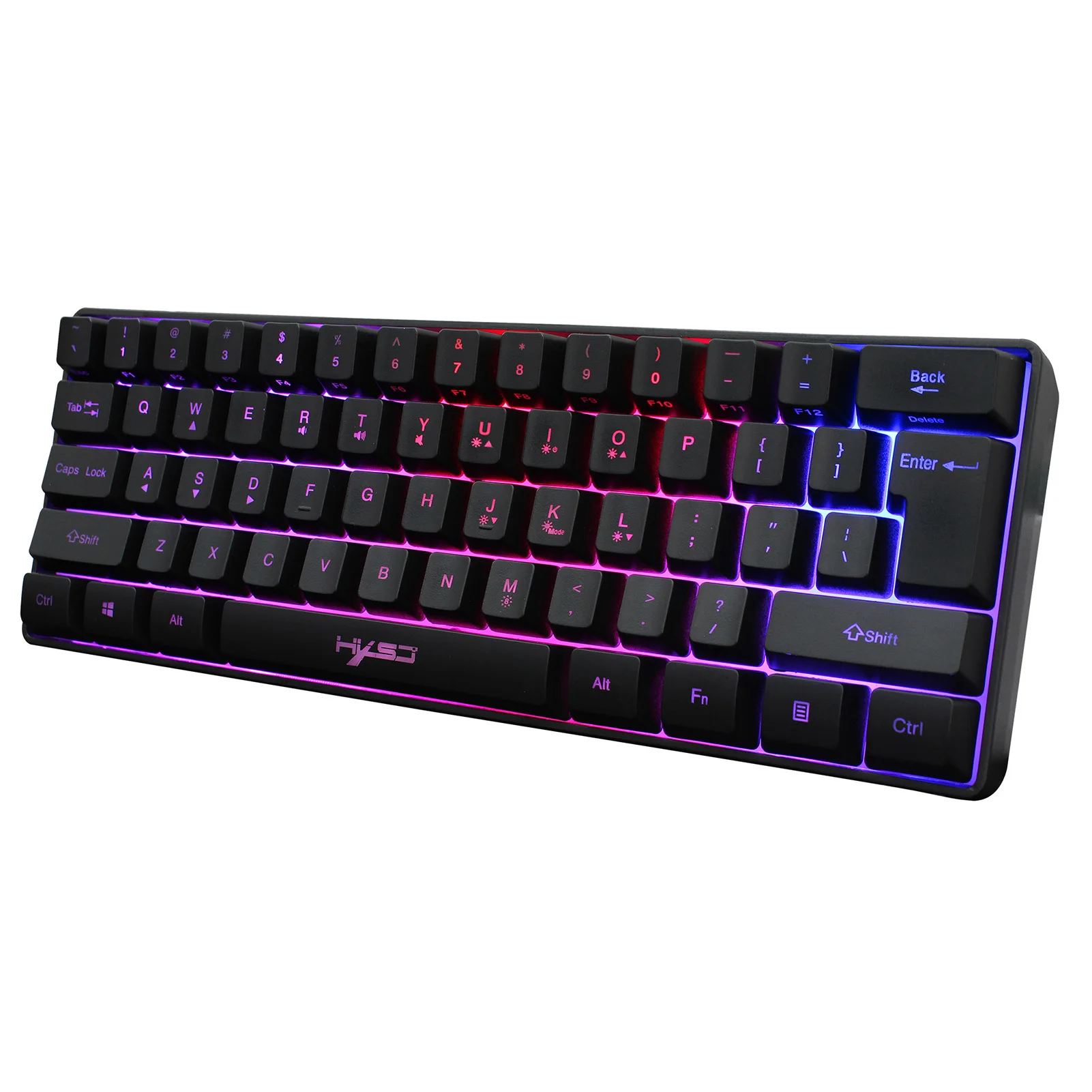 

HXSJ V700 Wired Gaming Keyboard RGB Streamer Wired Keyboard 61-key Gaming Keyboard Wired Keyboards for Game/Office