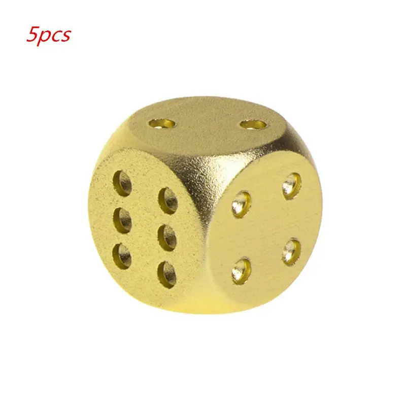 

5pcs Colorful Aluminum Alloy Metal Dice 16mm 6 Sided Board Game RPG DND Dice